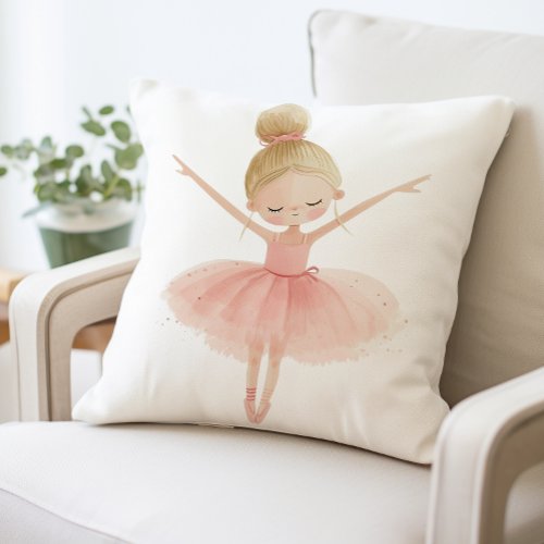 Ballerina Girl Pillow Ballet Dancer Throw Pillow