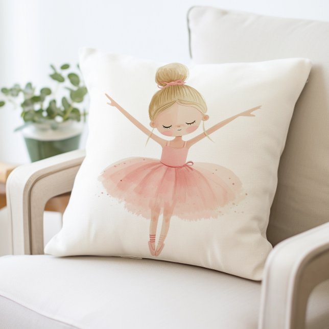 Ballerina Girl Pillow, Ballet Dancer Throw Pillow (Creator Uploaded)
