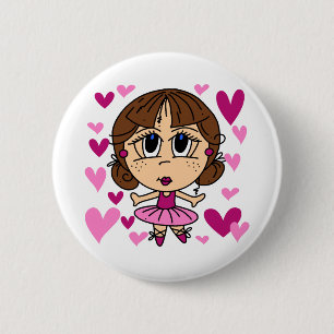 Ballerina Girl Pinback Button
