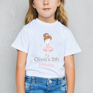 Ballerina Girl Pink Dress Birthday Guest of Honor T-Shirt