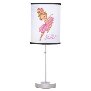 Ballerina Girl Pink, Purple Pretty Ballet Dance Table Lamp