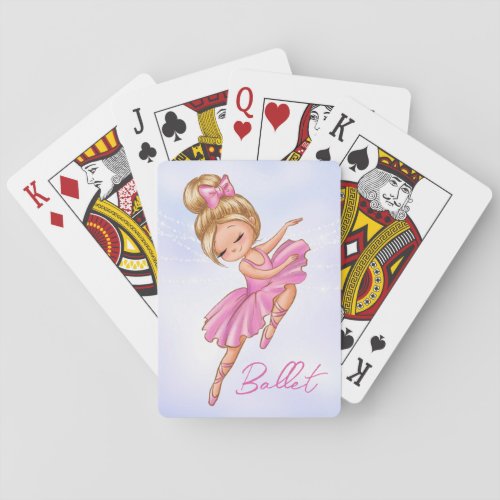 Ballerina Girl Pink Purple Pretty Ballet Poker Cards