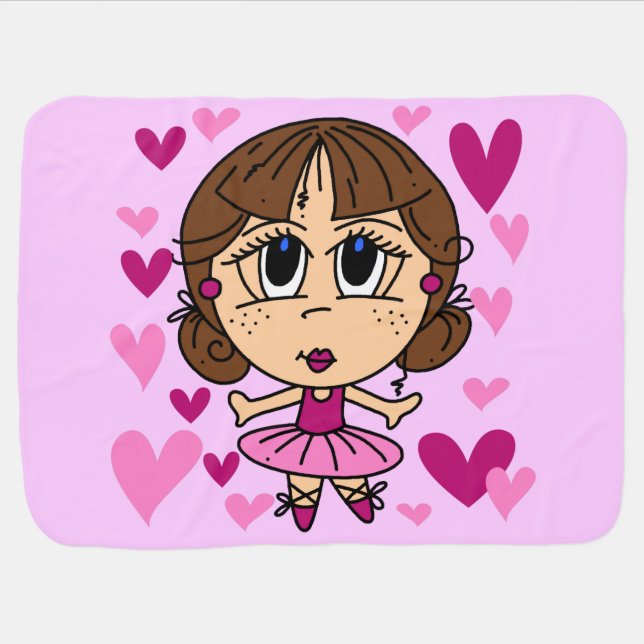 Ballerina Girl Receiving Blanket (Horizontal)