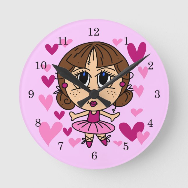 Ballerina Girl Round Clock (Front)