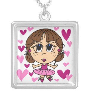 Ballerina Girl Silver Plated Necklace