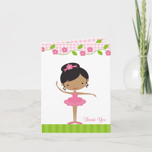 Ballerina Girl Thank You Card (Front)