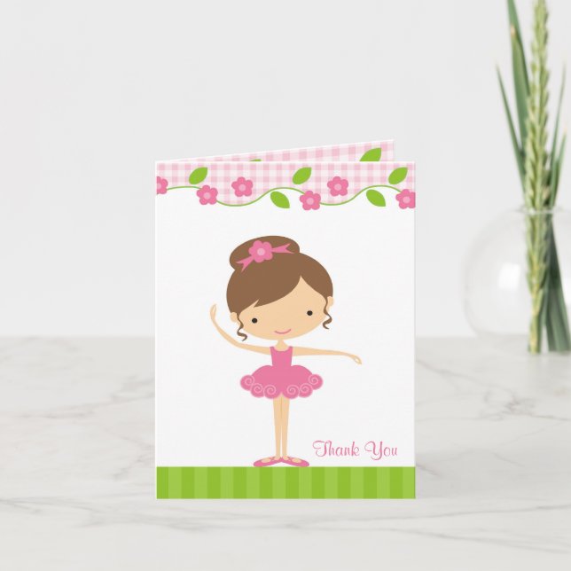 Ballerina Girl Thank You Card (Front)