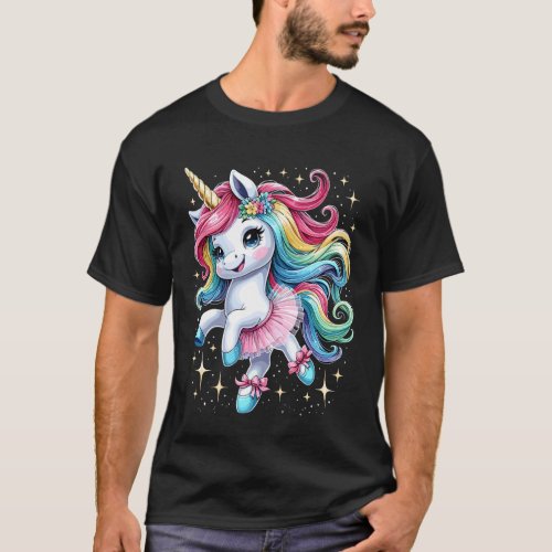Ballerina Girl Unicorn Lover Ballet T-Shirt