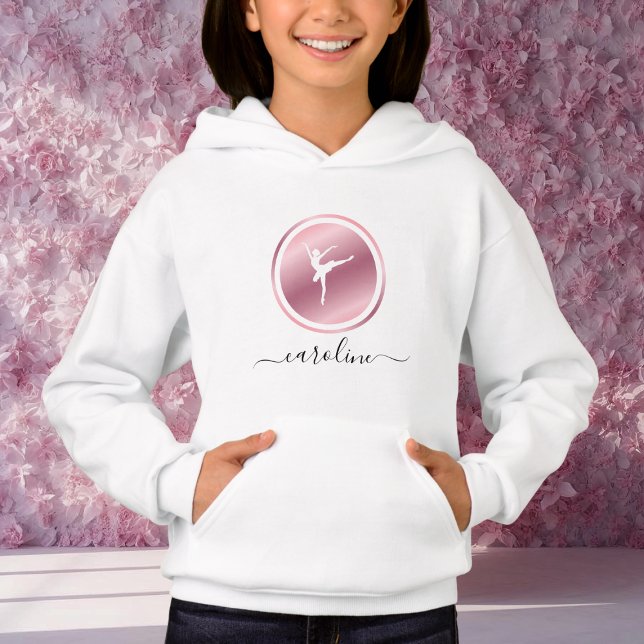 Ballerina Girls Ballet Pink Rose Gold Cute Dancing Hoodie (Creator Uploaded)