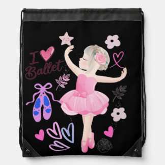 Ballerina Girl's Drawstring Backpack