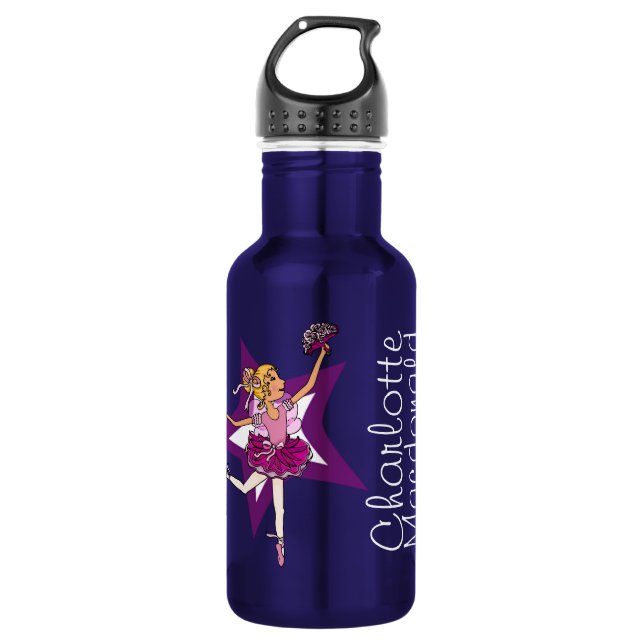 Ballerina girls named purple drinks bottle (Front)