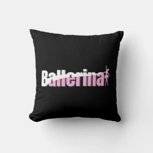 Ballerina - Girly Ballet Abstract Swish Art Throw Pillow