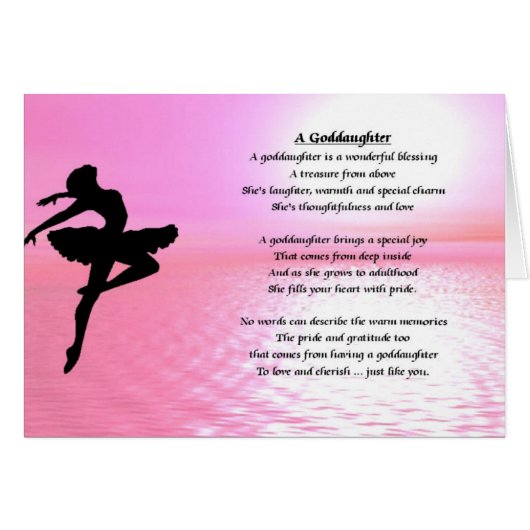 Ballerina Goddaughter Poem Cards (Front Horizontal)