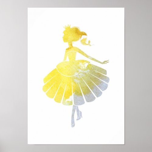 Ballerina gold princess poster