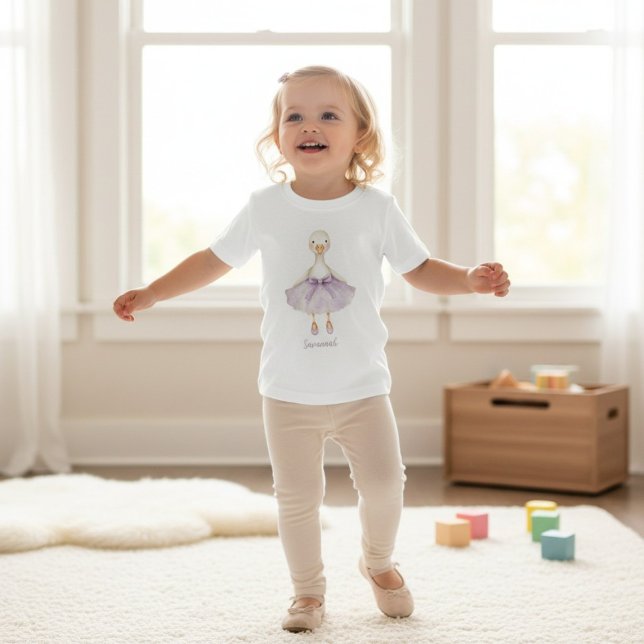 Ballerina Goose Cute Lavender Tutu Toddler  Baby T-Shirt (Creator Uploaded)