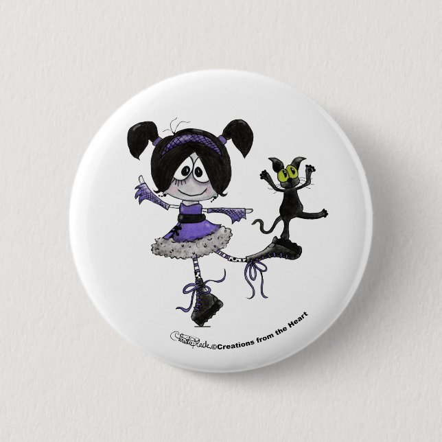 Ballerina Goth Style Button (Front)