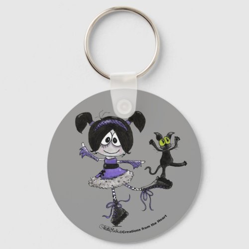 Ballerina Goth Style Keychain