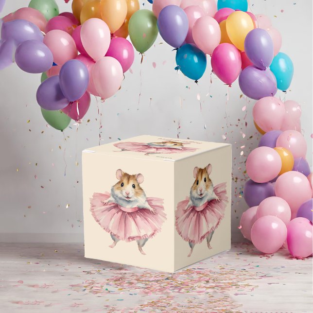 Ballerina Hamster Girls Birthday Favor Box (Creator Uploaded)