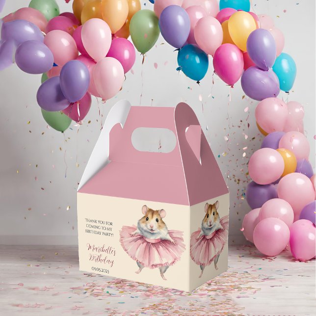 Ballerina Hamster Girls Birthday Party Favor Boxes (Creator Uploaded)