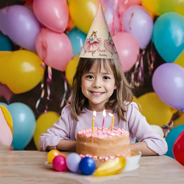 Ballerina Hamster Girls Birthday Party Hat (Creator Uploaded)