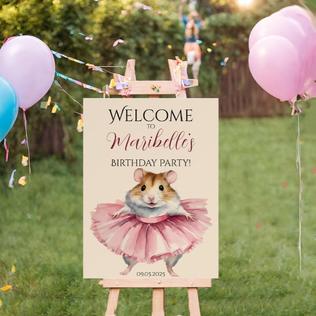 Ballerina Hamster Girls Birthday Welcome Foam Board (Creator Uploaded)