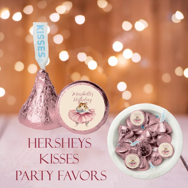 Ballerina Hamster Girls Personalized Birthday Hershey®'s Kisses® (Creator Uploaded)