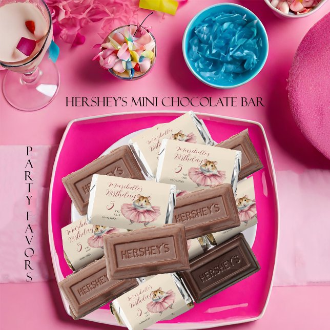 Ballerina Hamster Girls Personalized Birthday Hershey's Miniatures (Creator Uploaded)