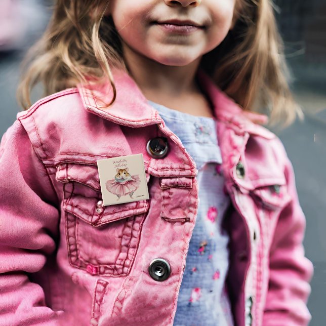 Ballerina Hamster Personalized Girls Birthday Button (Creator Uploaded)