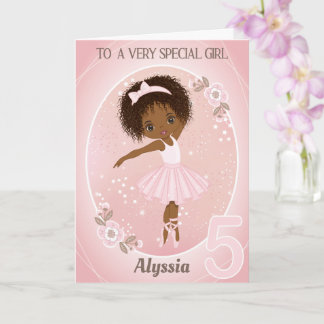Ballerina Happy Birthday Card | 5 Years Old Girl