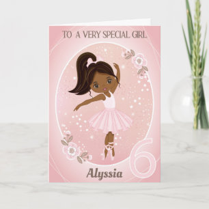Ballerina Happy Birthday Card   6 Years Old Girl