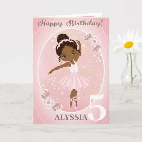 Ballerina Happy Birthday Card   Add any Age 