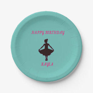 Ballerina Happy Birthday Party Paper Plate