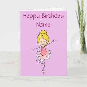 Ballerina Happy Birthday Personalized Card