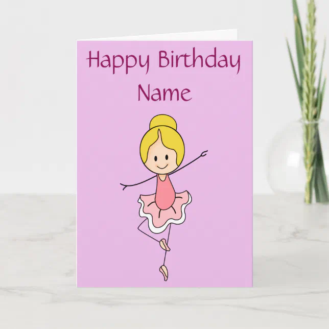Ballerina Happy Birthday Personalized Card | Zazzle