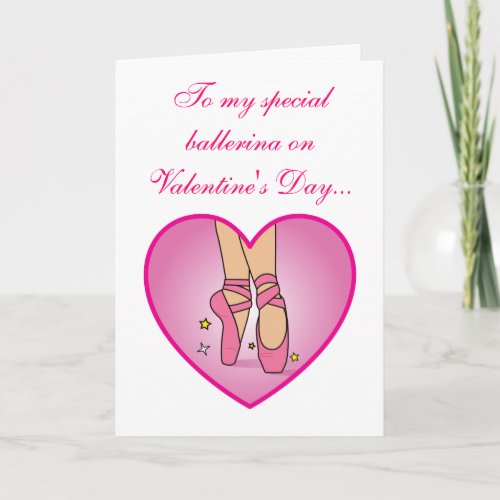 Ballerina Heart Valentine Holiday Card