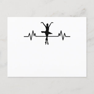 Ballerina Heartbeat Design Fun Classic Ballet Gift Postcard