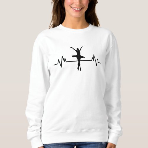 Ballerina Heartbeat Design Fun Classic Ballet Gift Sweatshirt