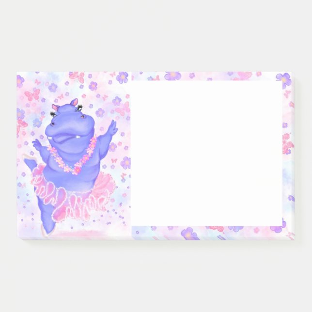 Ballerina Hippo Ballet Dancer Funny Post-it® Notes (Front)