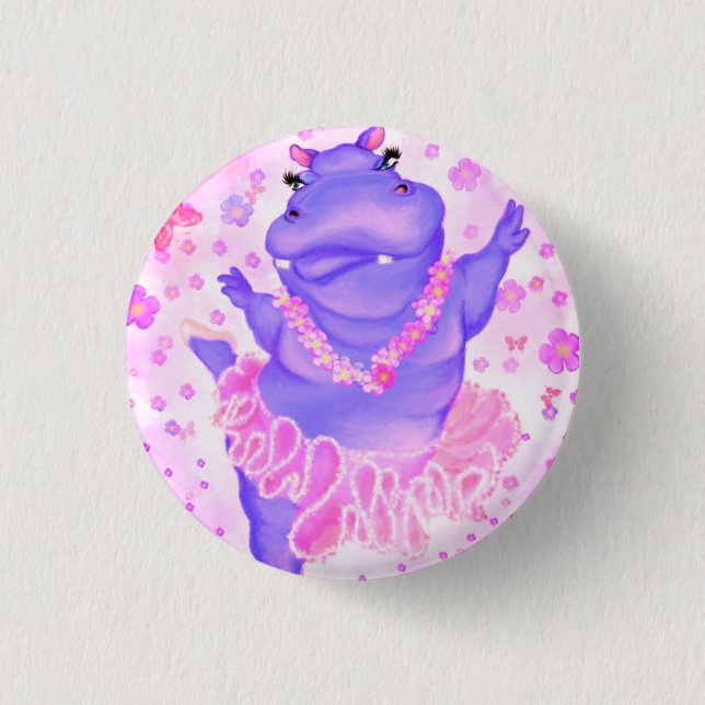 Ballerina Hippo Button (Front)
