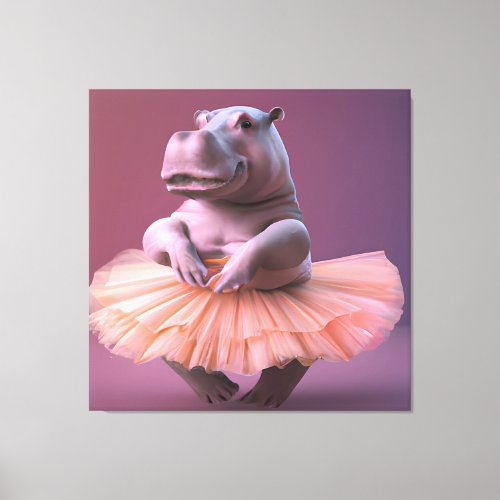 Ballerina Hippo Canvas Print