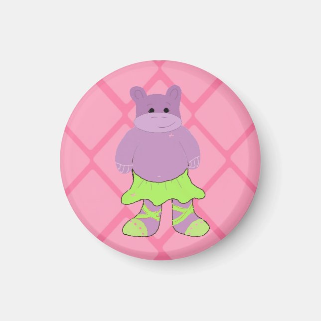 Ballerina Hippo Magnet (Front)