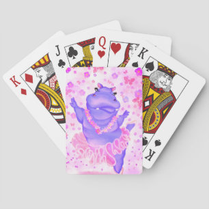 Ballerina Hippo Playing Cards