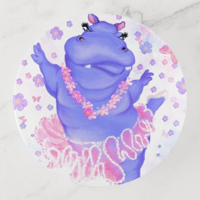 Ballerina Hippo Trinket Tray (Front)