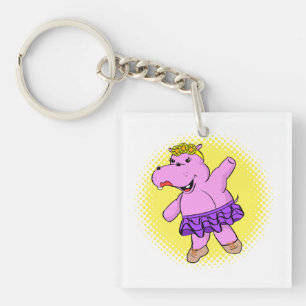 Ballerina Hippo With Tutu Keychain