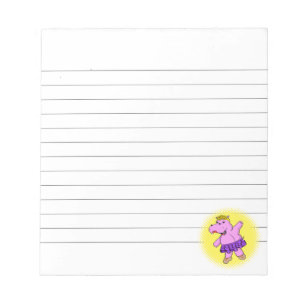 Ballerina Hippo With Tutu Lined Notepad