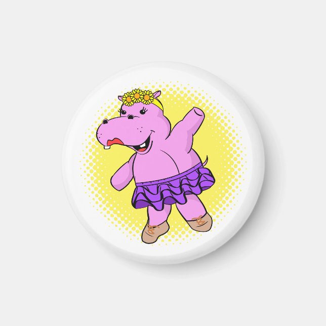 Ballerina Hippo With Tutu Magnet (Front)
