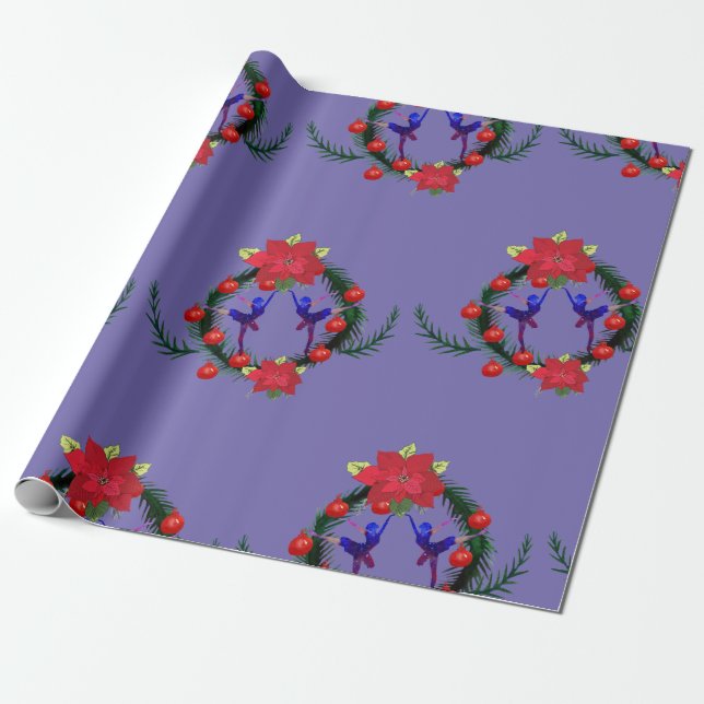 Ballerina Holiday decor Wrapping Paper (Unrolled)