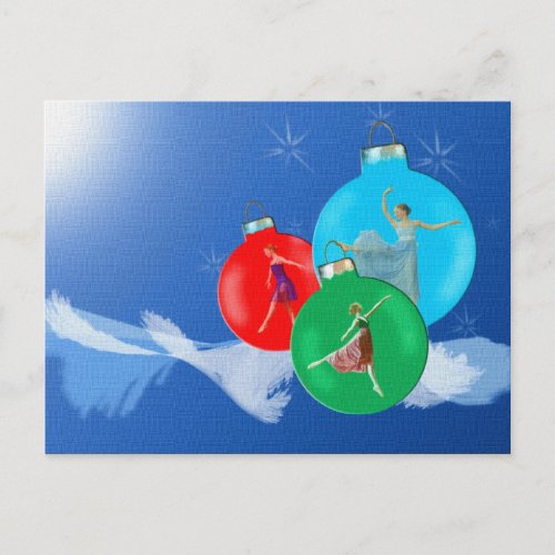 Ballerina Holiday Postcard