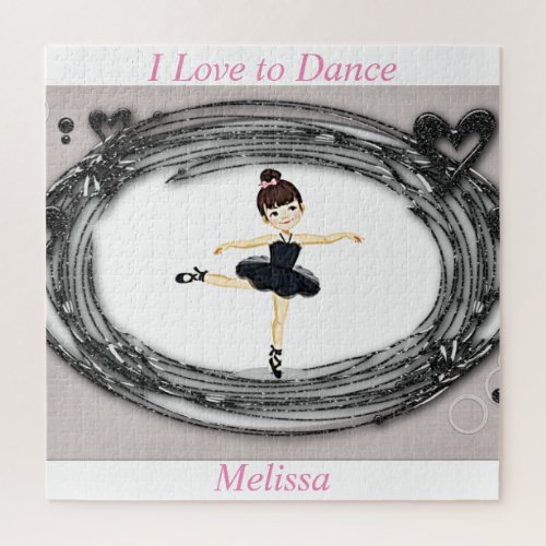 Ballerina _ I Love to Dance Personalized Puzzle