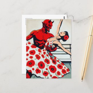 Ballerina in a Poppy Dress Dancing with the Devil